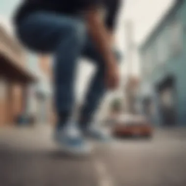 Skateboarder wearing Vans boat shoes