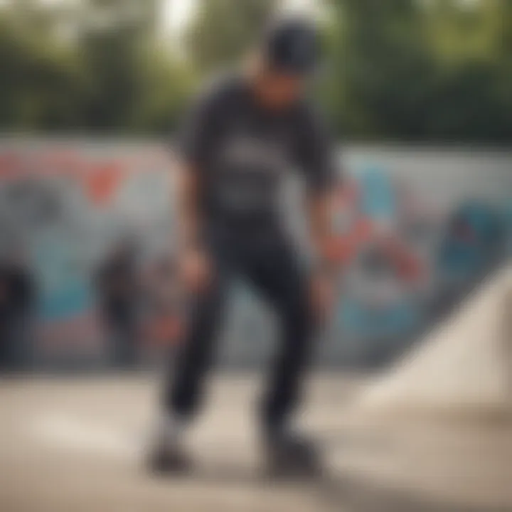 Skateboarder wearing a Hoonigan snapback at a skatepark, embodying the culture.