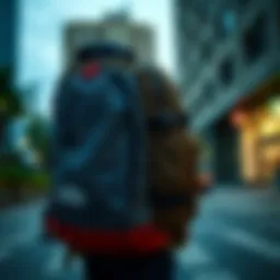 Stylish Vans backpack in urban setting