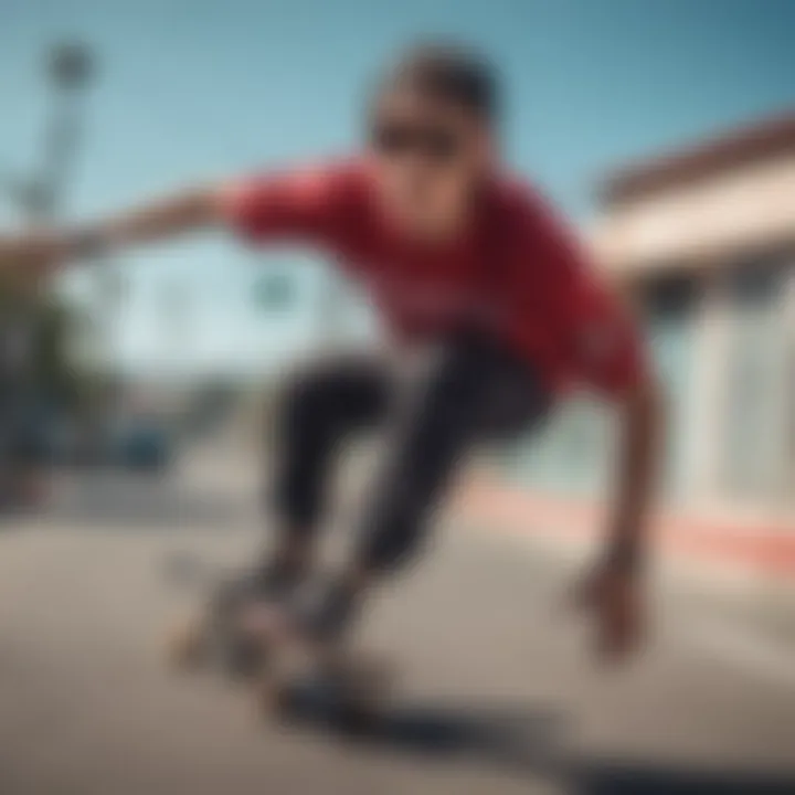 A skater wearing Pit Viper sunglasses while performing a trick