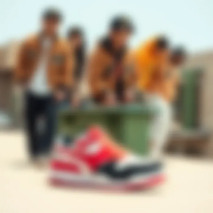 A collage of Nike VNTG 77 in various streetwear outfits, showcasing versatility