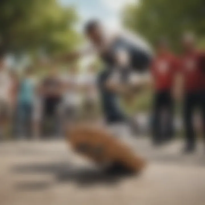 Candid shot of skateboarders in a park, highlighting community and culture