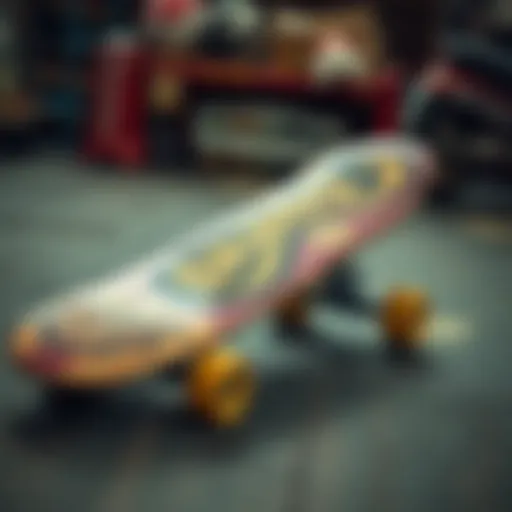 A vintage skate deck showcasing the quintessential Old Skool design