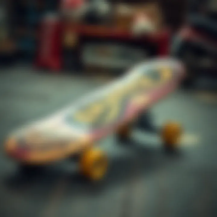 A vintage skate deck showcasing the quintessential Old Skool design