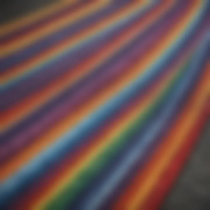 Close-up of rainbow stripes showcasing fabric texture