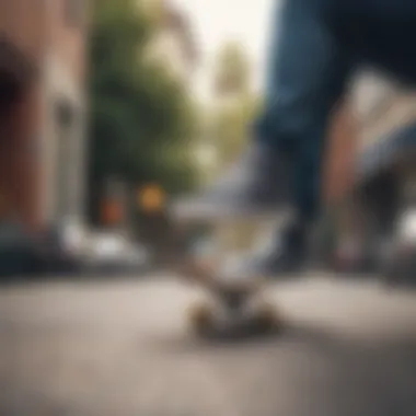 Skateboarder wearing Vans Authentic shoes in action