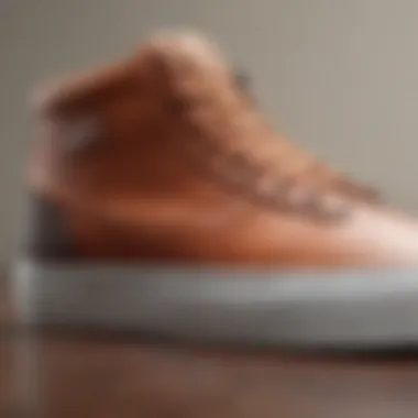 Close-up of the Vans Half Cab Leather showcasing its textured design.