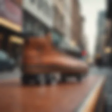 Vans Half Cab Leather displayed on a skateboard.