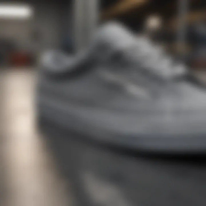 Close-up of Vans MTE Gray material technology