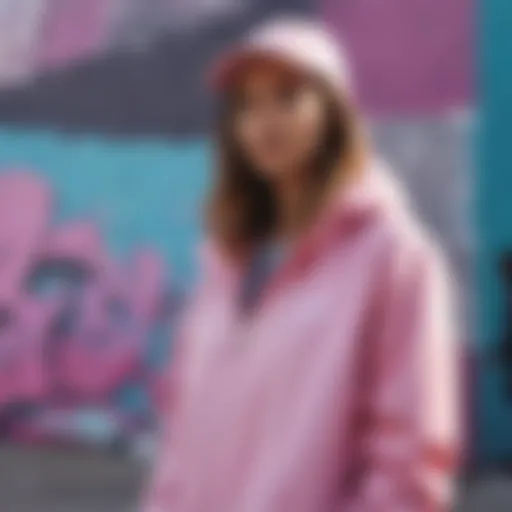 Vibrant pastel windbreakers showcased against a graffiti backdrop