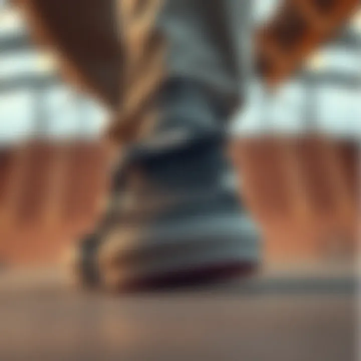 Stylish Design of Strap Vans Stylish design of strap vans in a skateboarding setting