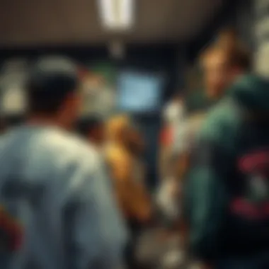 Community gathering at a local skate clothing outlet