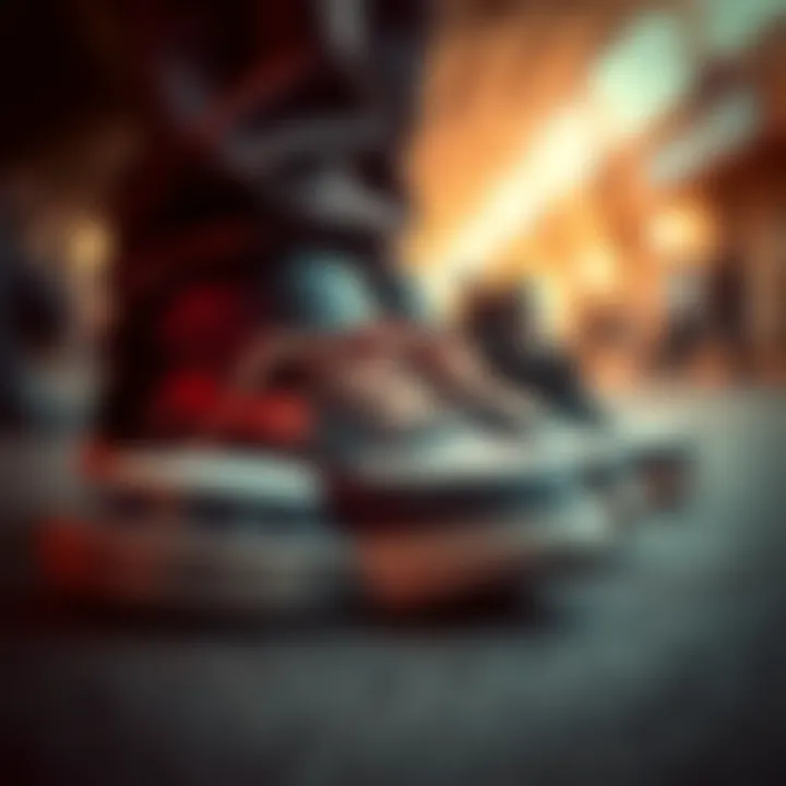 An array of skate shoes emphasizing performance and style