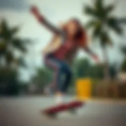 Dynamic skateboarder showcasing style and skill