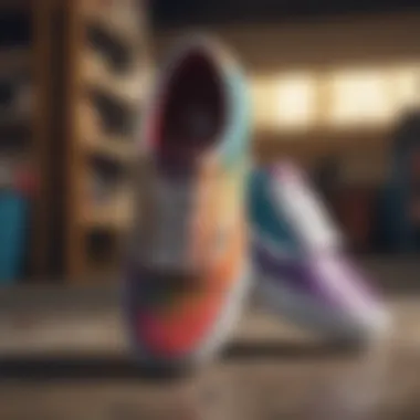 Stylish Vans Low Profile Shoes A close-up view of stylish Vans low profile shoes showcasing their unique design and vibrant colors.