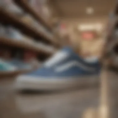 An array of Vans low profile shoes displayed in a trendy store, reflecting the latest styles and trends.