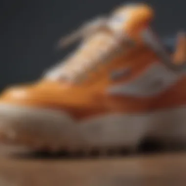 Distinctive Chunky Sole Design A close-up view showcasing the distinctive chunky sole of the Fila Disruptor II.
