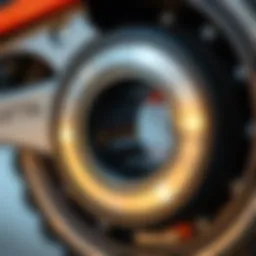 Close-up view of inline skateboard bearings showing precision engineering