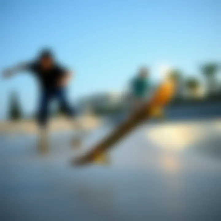Skaters performing tricks in Jamie Thomas shoes at a skate park