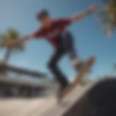 A prominent Lakai-sponsored athlete performing a skate trick