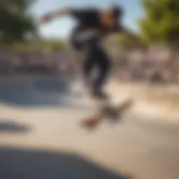 A skateboarder performing tricks at a local skate park in Linda Vista