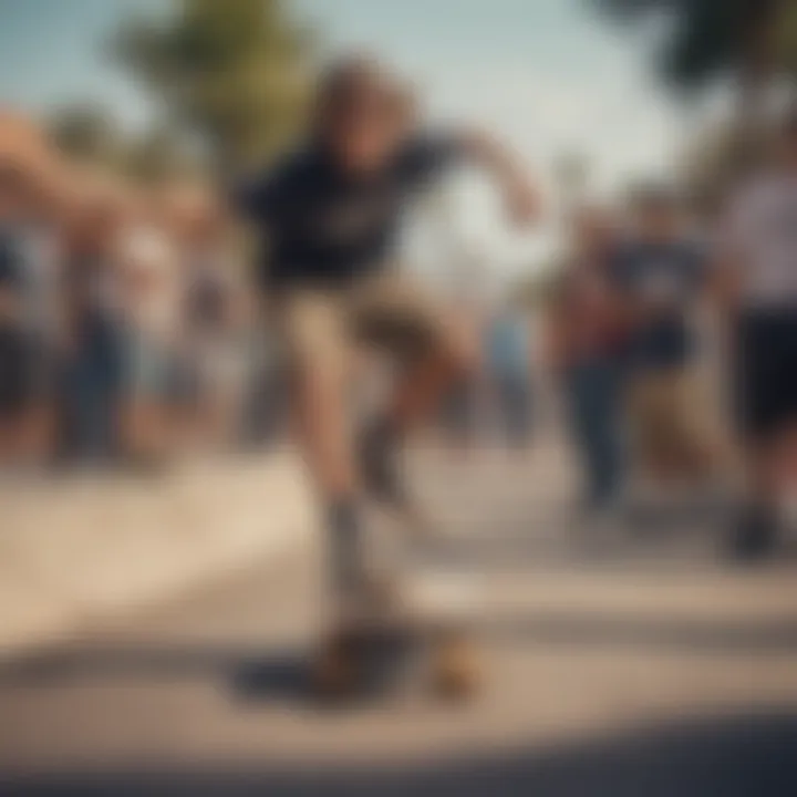 Youth engaging in a community skateboarding event