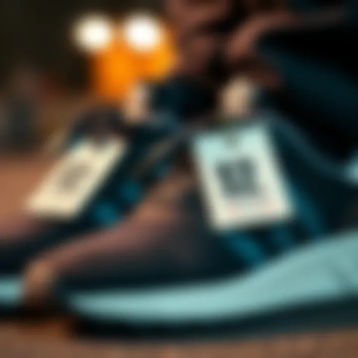 Adidas Sneakers and Promo Offers Close-up of adidas sneakers with discount tags