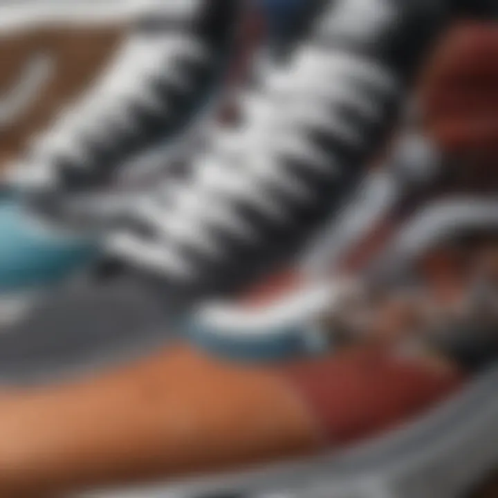 Close-up of Vans sneakers highlighting unique design