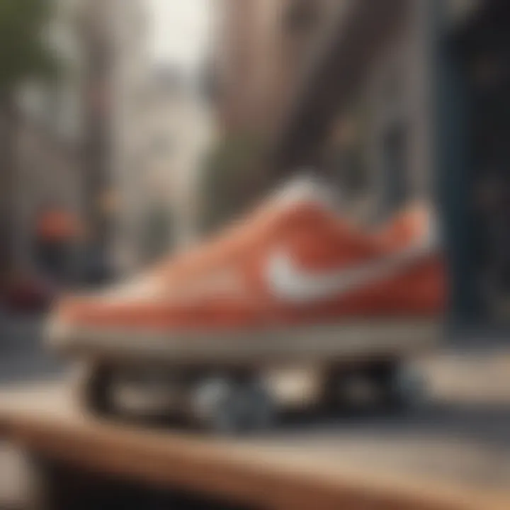 Nike Daybreak shoes on a skateboard