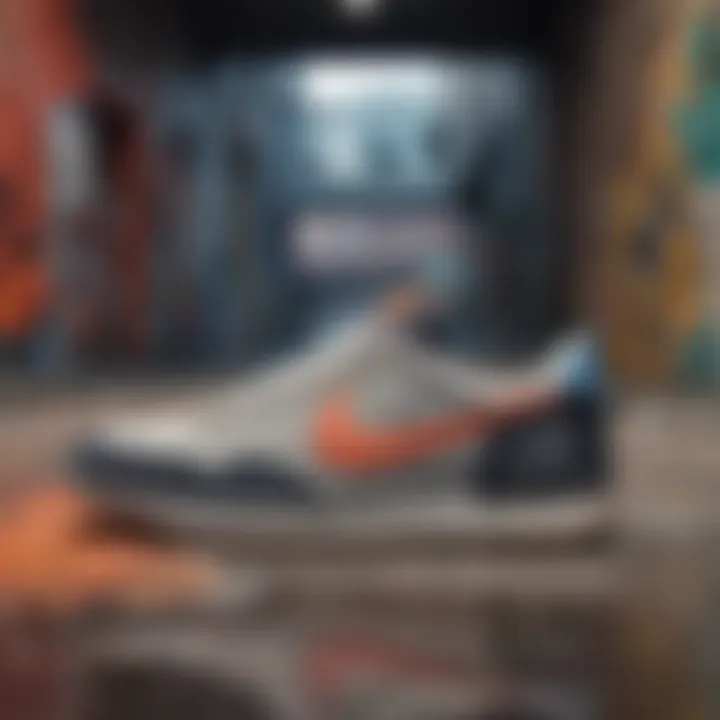 Nike Daybreak shoes with urban graffiti background