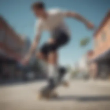 Athlete performing a skateboard trick while wearing Nike Dri-Fit cushioned socks