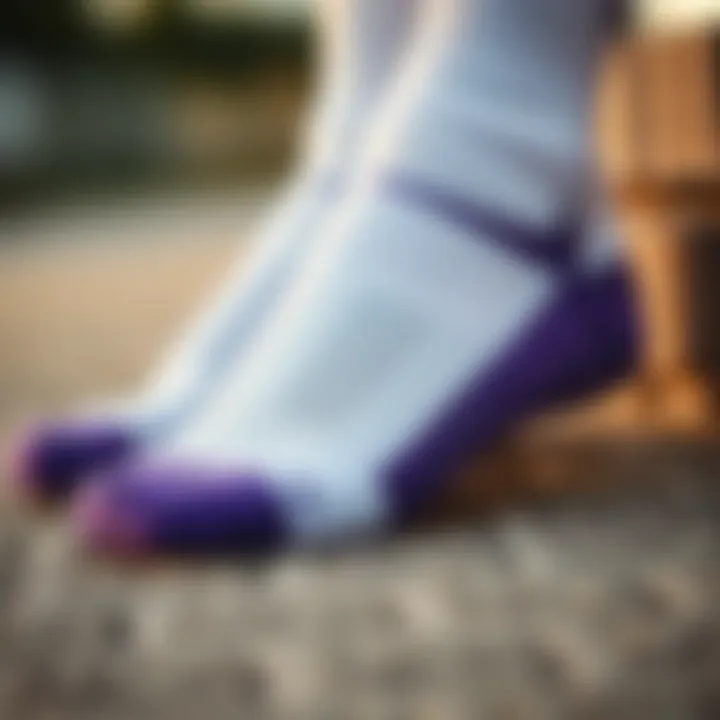 Craftsmanship and Aesthetic: The Design of Nike Socks Detailed view of the fabric and design of Nike socks