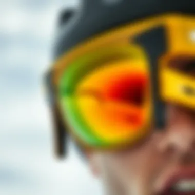 Innovative Lens Design for Enhanced Vision Detailed view of lens technology in Oakley yellow glasses