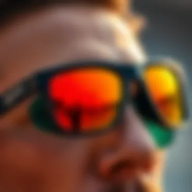 Polarized Lenses Highlighting Vibrancy Close-up of polarized lenses capturing vibrant colors