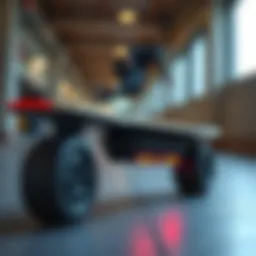 Sleek design of the Rampage electric skateboard showcasing its unique aesthetics