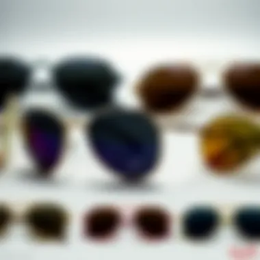 Color Variations of Ray-Ban Oval Sunglasses Ray-Ban oval sunglasses displayed in various color variations