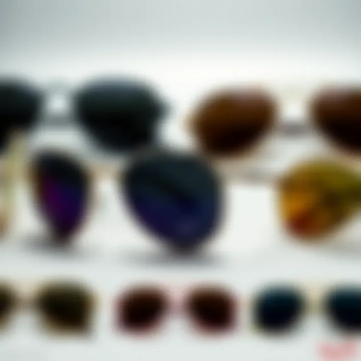 Color Variations of Ray-Ban Oval Sunglasses Ray-Ban oval sunglasses displayed in various color variations
