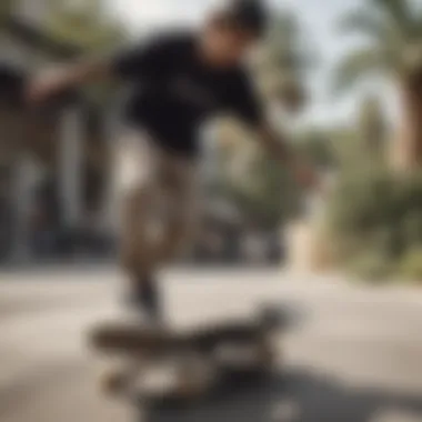 Diverse product range of RVCA menswear tailored for skateboarding