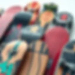Different types of skateboards showcasing variety