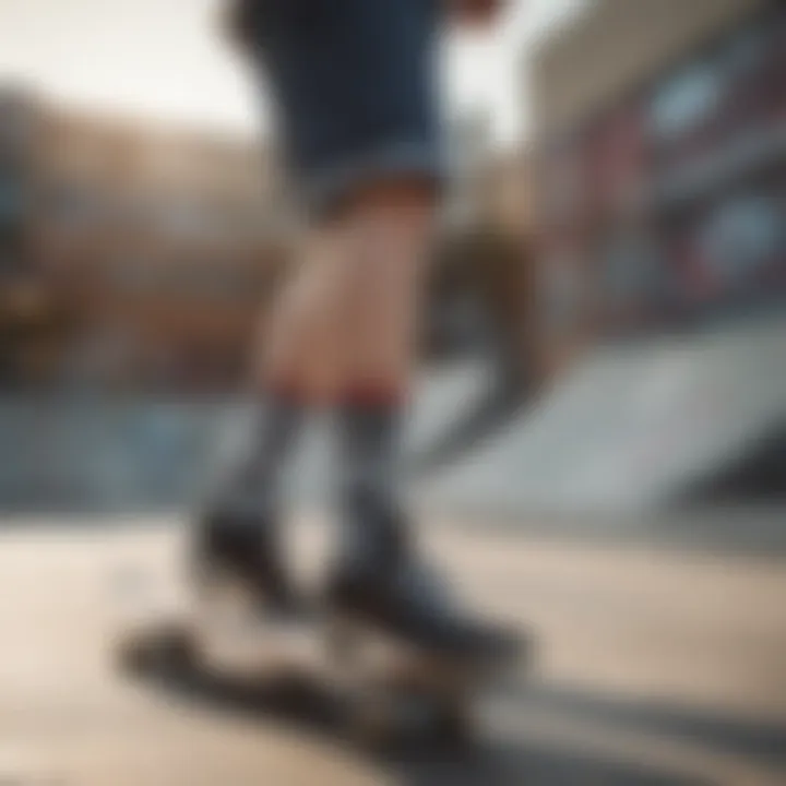 Group of skaters in a skate park wearing Stance socks