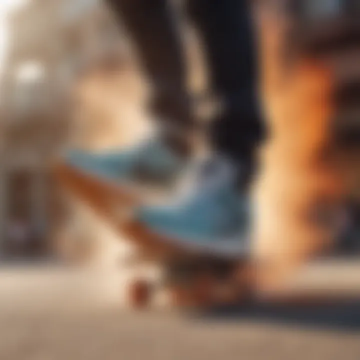 Skateboarder using Nike Zoom Air Fire in action