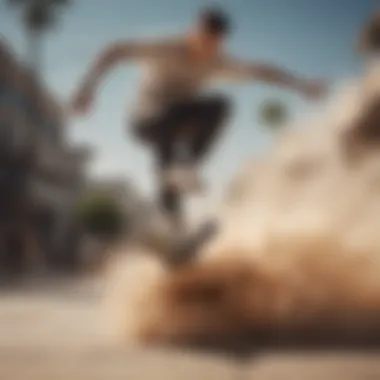 Skateboarder performing tricks in Nike Zoom Air Fire Photon Dust