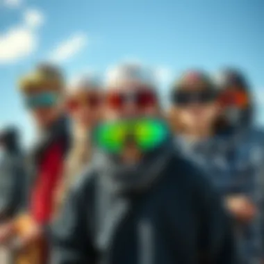 Diverse Styles of Skateboarding Sunglasses Group of skateboarders showcasing different styles of sunglasses