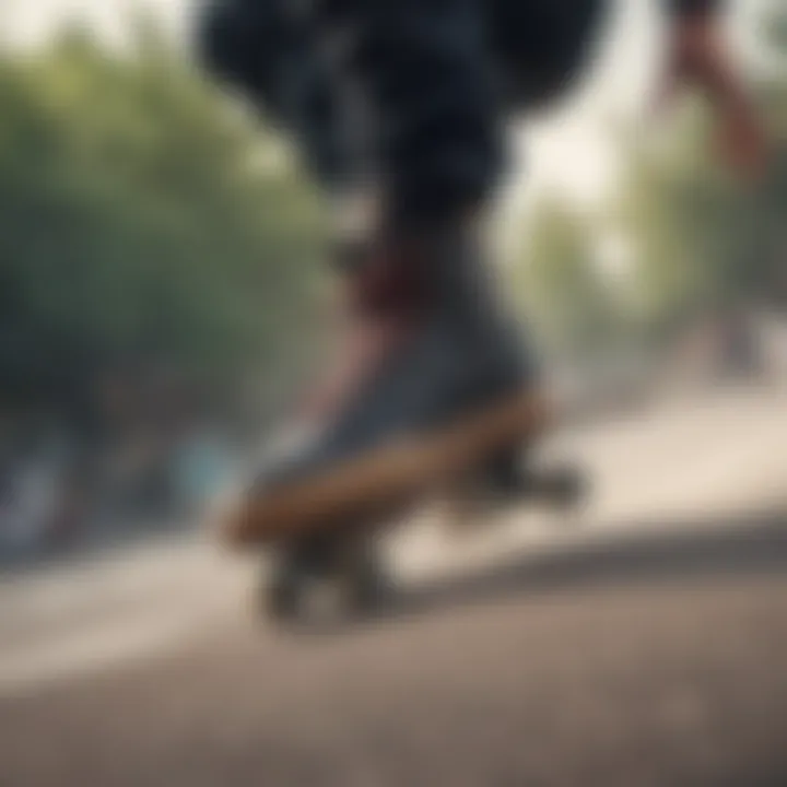 Skateboarder performing tricks while wearing Northwave boots.