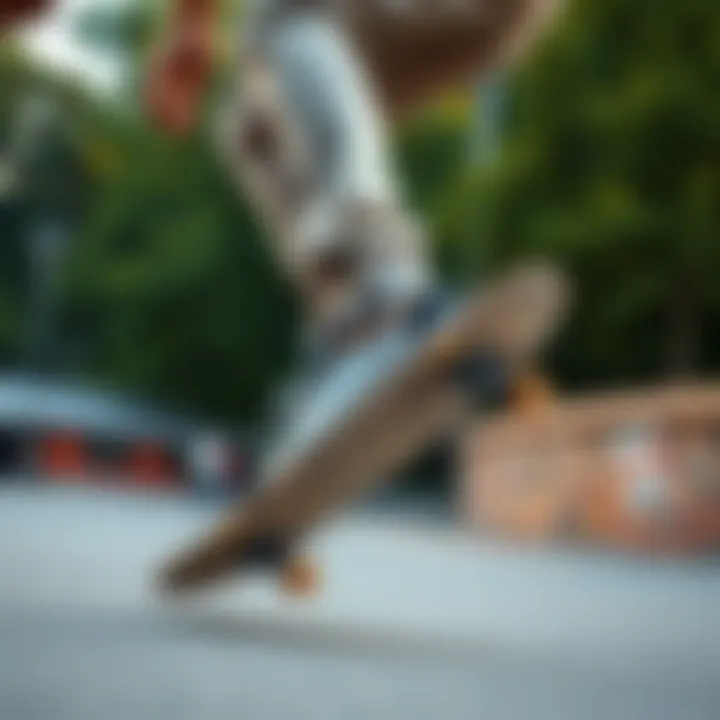Skateboarder performing a trick wearing Vans Old Skool Leopard Print shoes