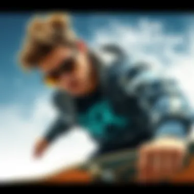 Skater in Motion with Spy Montana Skater wearing Spy Montana sunglasses in action
