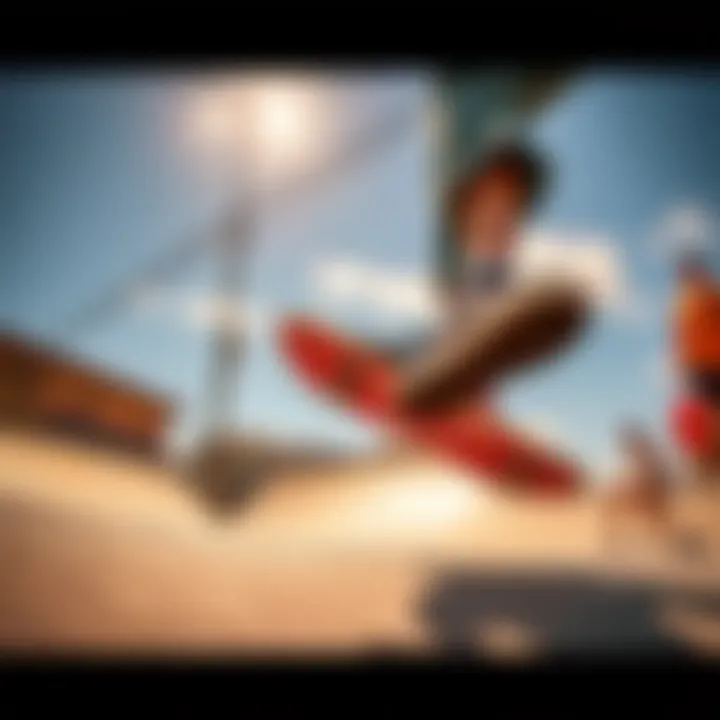 Skater performing tricks wearing Vans Pro shoes