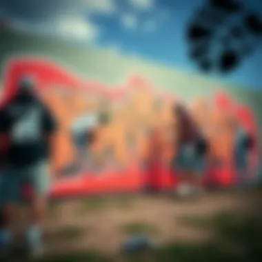 Collaborative Skater Mural Inspired by OFWGKTA Group of skaters collaborating on a mural inspired by OFWGKTA