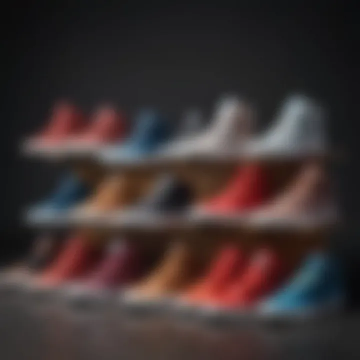 Various models of Supra skateboard shoes displayed together