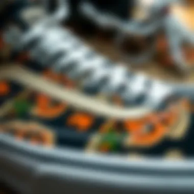 Distinctive Old Skool Design Close-up view of the distinctive Old Skool design highlighting its unique patterns and textures